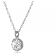 Pingente Swarovski Birthstone Lapidação Redonda Abril Branco Lacado a Ródio