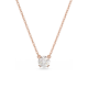 Pingente Swarovski Constella Lapidação Redonda Branco Lacado a Rosa Dourado