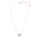Colar Swarovski Stone Círculos Entrelaçados Branco Lacado a Rosa Dourado
