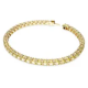 Pulseira Swarovski Matrix Tennis Lapidação Redonda Amarelo Lacado a Dourado