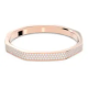 Pulseira Swarovski Dextera Forma de Octógono Branco Banhado a Dourado Rosa