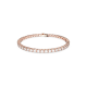 Pulseira Swarovski Matrix Tennis Lapidação Redonda Pequena Branca Lacado a Rosa Dourado