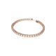 Pulseira Swarovski Matrix Tennis Lapidação Redonda Pequena Branca Lacado a Rosa Dourado