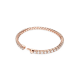 Pulseira Swarovski Matrix Tennis Lapidação Redonda Pequena Branca Lacado a Rosa Dourado