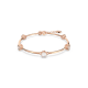 Bracelete Swarovski Constella Lapidação Redonda Branca Lacado a Rosa Dourado