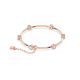 Bracelete Swarovski Constella Lapidação Redonda Branca Lacado a Rosa Dourado