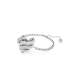 Pulseira Swarovski Volta Coração Branca Lacado a Ródio