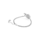 Pulseira Swarovski Volta Coração Branca Lacado a Ródio