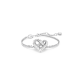Pulseira Swarovski Matrix Coração Branca Lacado a Ródio
