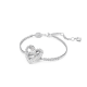 Pulseira Swarovski Matrix Coração Branca Lacado a Ródio