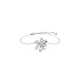 Pulseira Swarovski Volta Laço Branca Lacado a Ródio