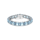 Pulseira Swarovski Millenia Lapidação Quadrada Média Azul Lacado a Ródio