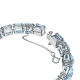 Pulseira Swarovski Millenia Lapidação Quadrada Média Azul Lacado a Ródio