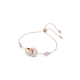 Pulseira Swarovski Hollow Laço Bloqueado Branca Lacado a Rosa Dourado