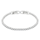 Pulseira Swarovski Emily Lapidação Redonda Branca Lacado a Ródio