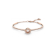 Bracelete Swarovski Sparkling Dance Lapidação Redonda Branca Lacado a Rosa Dourado