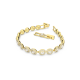 Pulseira Swarovski Angelic Lapidação Redonda Pavé Média Branca Lacado a Dourado