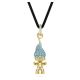 Pingente Swarovski Good Luck Trolls Troll Azul Lacado a dourado