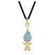 Pingente Swarovski Good Luck Trolls Troll Azul Lacado a dourado