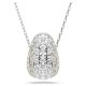 Pingente Swarovski Sublima Lapidação redonda Branco Lacado a ródio