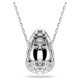 Pingente Swarovski Sublima Lapidação redonda Branco Lacado a ródio
