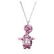 Pingente Swarovski Good Luck Trolls Troll Roxo Lacado a dourado