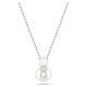Pingente Swarovski Matrix Crystal Pearl Lapidação redonda Branco Lacado a ródio