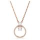 Pingente Swarovski Constella Pavé Lapidação redonda Branco Lacado a rosa dourado