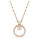 Pingente Swarovski Constella Pavé Lapidação redonda Branco Lacado a rosa dourado