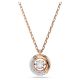 Pingente Swarovski Dextera Lapidação redonda Branco Lacado a rosa dourado