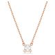 Pingente Swarovski Stilla Lapidação quadrada Branco Lacado a rosa dourado