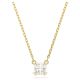 Pingente Swarovski Stilla Lapidação quadrada Branco Lacado a dourado