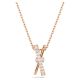 Pingente Swarovski Hyperbola Combinação de lapidações Entrelaçado Branco Lacado a rosa dourado