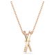Pingente Swarovski Hyperbola Combinação de lapidações Entrelaçado Branco Lacado a rosa dourado