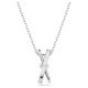 Pingente Swarovski Hyperbola Combinação de lapidações Entrelaçado Branco Lacado a ródio