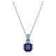 Pingente Swarovski Birthstone Lapidação quadrada Setembro Azul Lacado a ródio