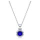 Pingente Swarovski Birthstone Lapidação quadrada Setembro Azul Lacado a ródio