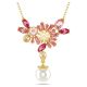 Pingente Swarovski Gema Combinação de lapidações Crystal pearl Flor Rosa Lacado a dourado