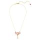Pingente Swarovski Gema Combinação de lapidações Crystal pearl Flor Rosa Lacado a dourado