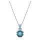 Pingente Swarovski Birthstone Lapidação quadrada Dezembro Azul Lacado a ródio