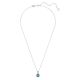 Pingente Swarovski Birthstone Lapidação quadrada Dezembro Azul Lacado a ródio