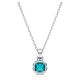 Pingente Swarovski Birthstone Lapidação quadrada Dezembro Azul Lacado a ródio