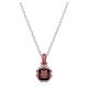 Pingente Swarovski Birthstone Lapidação quadrada Janeiro Vermelho Lacado a ródio