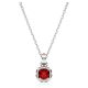 Pingente Swarovski Birthstone Lapidação quadrada Janeiro Vermelho Lacado a ródio