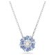 Pingente Swarovski Idyllia Flor Azul Lacado a ródio