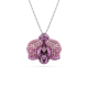 Pingente Swarovski Idyllia Flor Rosa Lacado a ródio