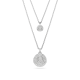 Pendente layered Meteora Branco Lacado a ródio
