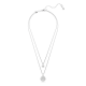 Pendente layered Meteora Branco Lacado a ródio