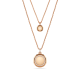 Pendente layered Meteora Branco Lacado a rosa dourado