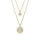 Pendente layered Meteora Branco Lacado a dourado